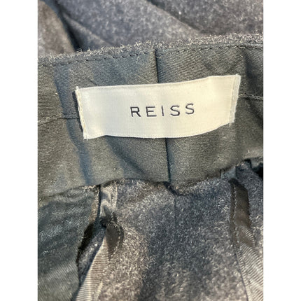 Reiss Men's Black Wool Mid Rise Straight Leg Chino Trousers Dress Pants Size 32