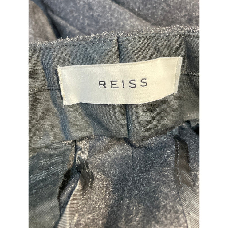 Reiss Men's Black Wool Mid Rise Straight Leg Chino Trousers Dress Pants Size 32