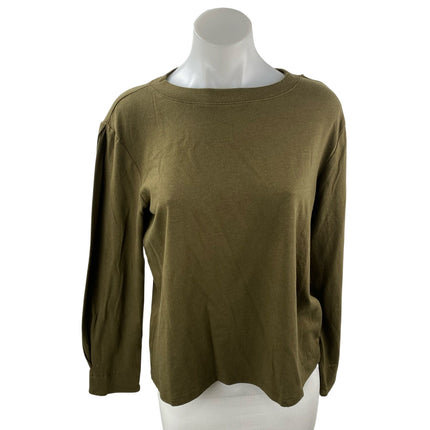 NEW Banana Republic Women's Olive Green Long Sleeve Crew Neck T Shirt Tee Top S