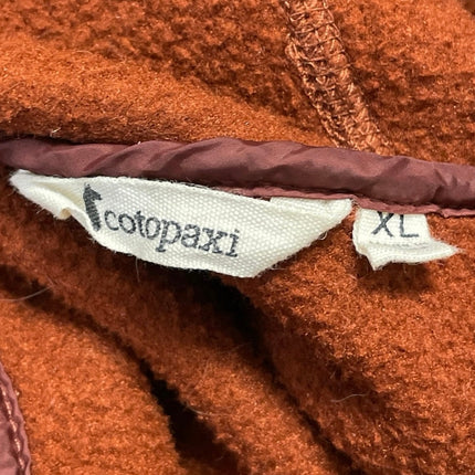 Cotopaxi Teca Fleece Men's Rust Orange Hoodie Hooded 1/2 Zip Sweater Size XL