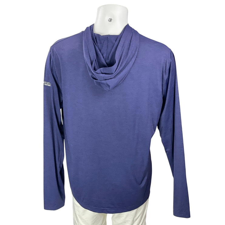 Greyson Men's Blue Long Sleeve Hoodie Hooded T Shirt Tee Pullover Top Size XL