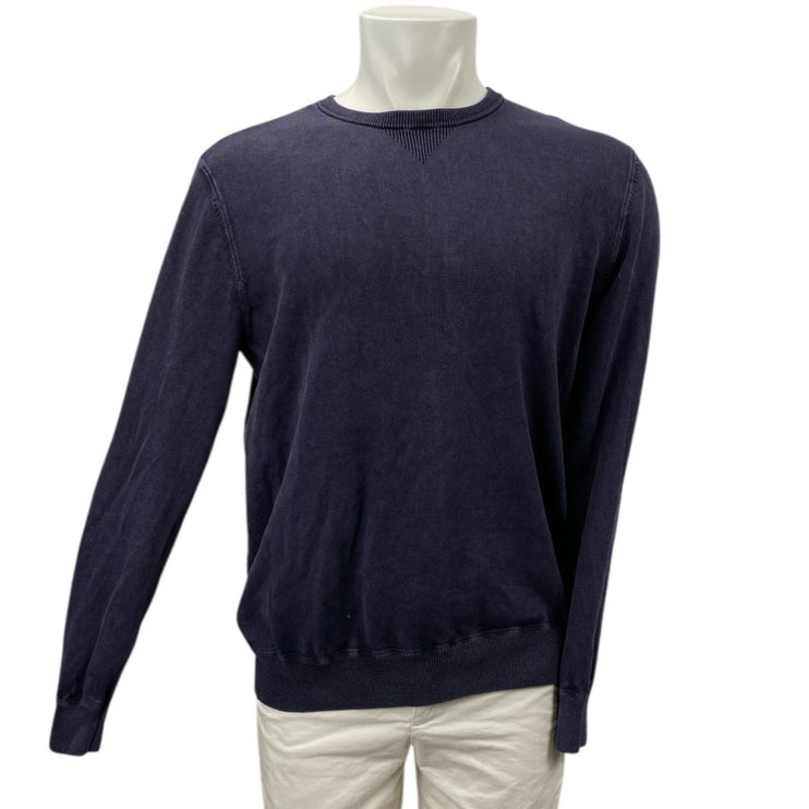 Coastaoro Men's Black Long Sleeve Crew Neck Knit Sweatshirt Sweater Top Size M