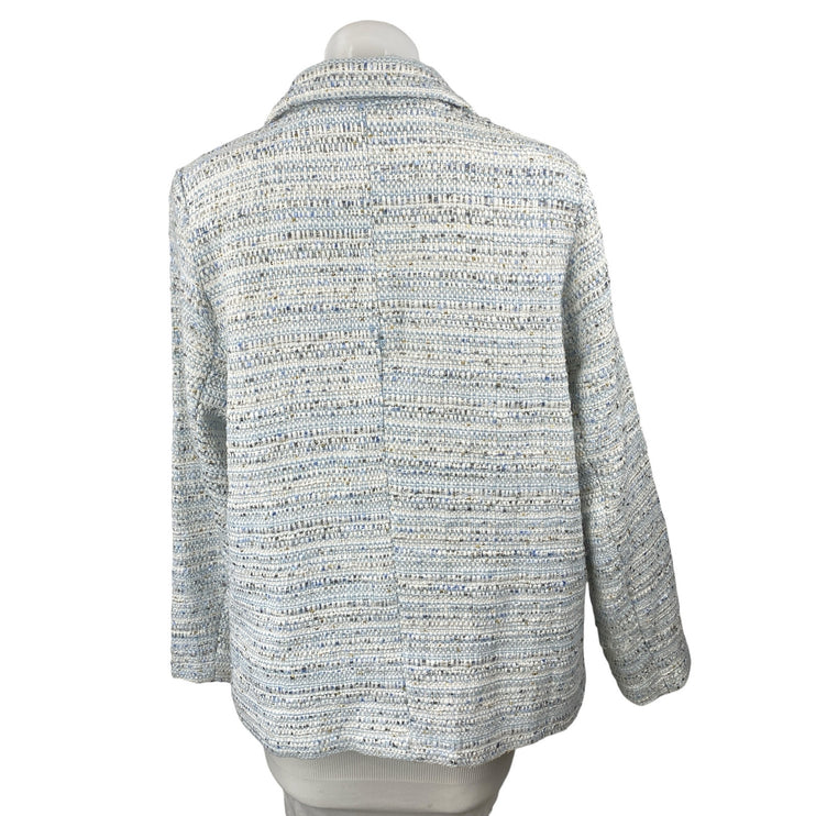 Robertson & Rodeo Wool Sequin Tweed Notched Collar Long Sleeve Blazer Jacket M