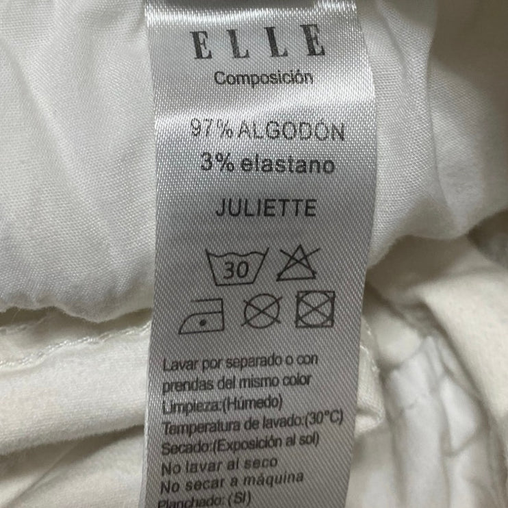 Elle Jeans Curves Women's White High Waisted Bootcut Flared Pants Denim Jeans 40