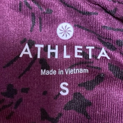 Athleta Floral Garden Relay 2.0 Maroon Activewear Fitness Capri Leggigs Pants S