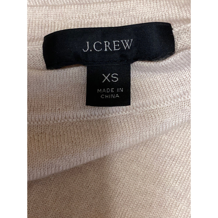 J.Crew Women's Beige 100% Merino Wool Long Sleeve Crew Neck Sweater Top Size XS