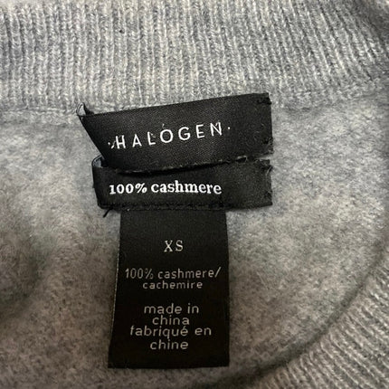 Halogen Women's Gray 100% Cashmere Long Sleeve Mock Neck Sweater Top Size XS