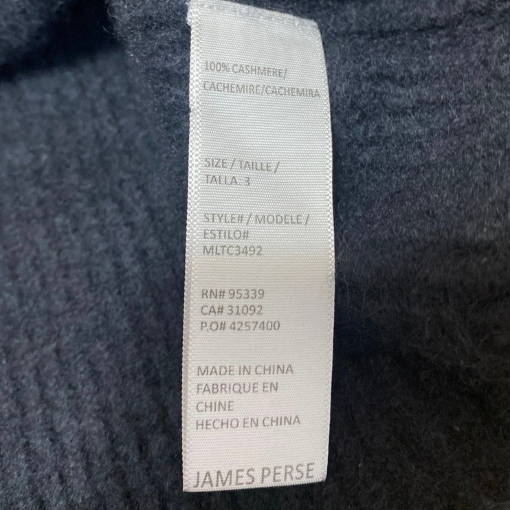 James Perse Women's Black 100% Cashmere Knit Hoodie Hooded Sweater Top Size 3