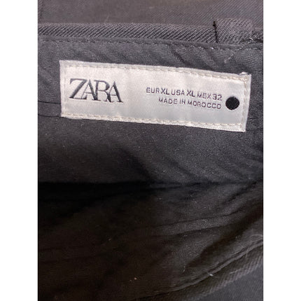 Zara Women's Black Wool High Rise Minimalist Mini Flare A-Line Skort Skirt Sz XL