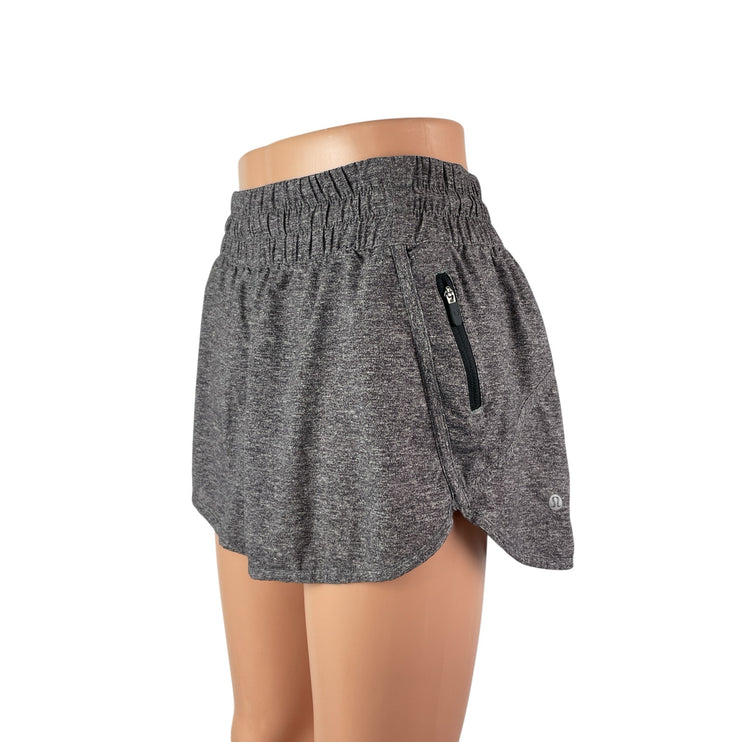 Lululemon Women's Heather Gray Elastic Waist Activewear Running Sweat Shorts 12