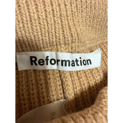 Reformation Sanzo Women's Tan Ribbed Knit High Rise Mini Lounge Shorts Size XS