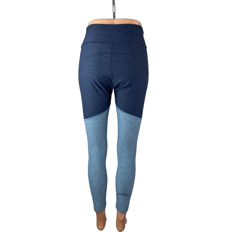 Outdoor Voices Tri Tone Blue Colorblock Yoga Workout Athletic Leggings Pant M