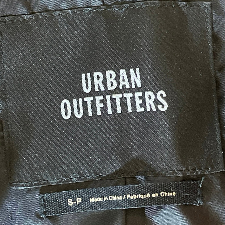 Urban Outfitters Jordan Black Red Faux Leather Crop Moto Racer Jacket Size S/M