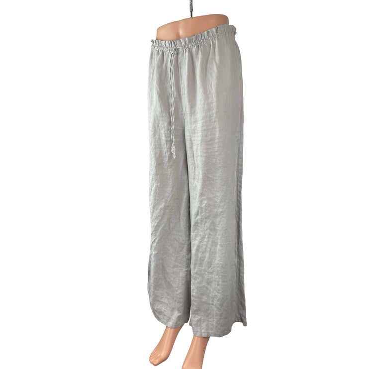 Zara Soft Touch Women's Gray High Rise Lounge Palazzo Wide Leg Trousers Pants XS