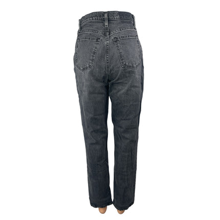 Abercrombie & Fitch 90's Straight Black Ultra High Rise Denim Jeans Pants Sz 26