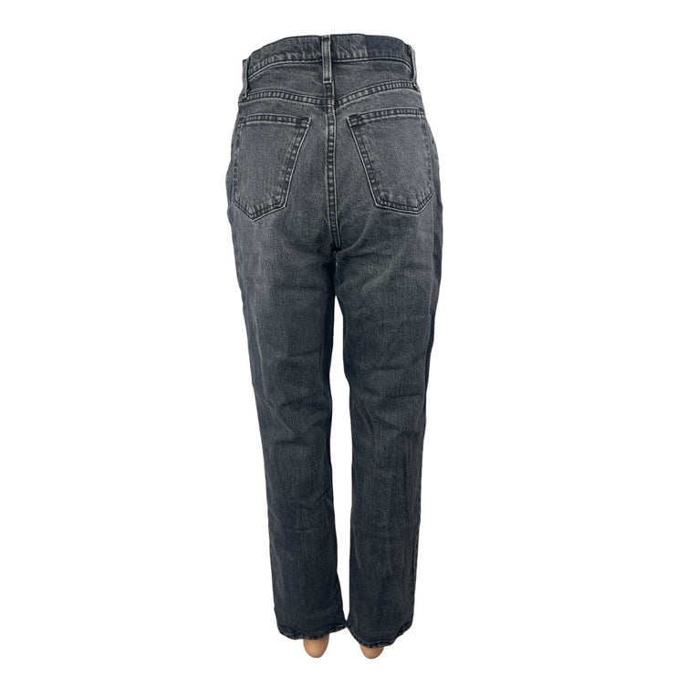 Abercrombie & Fitch 90's Straight Black Ultra High Rise Denim Jeans Pants Sz 26