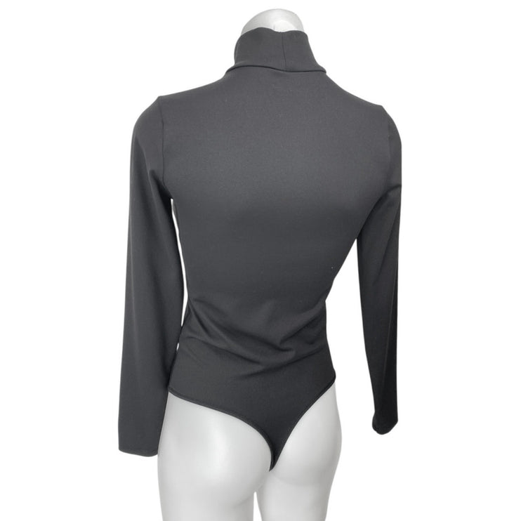 Abercrombie & Fitch Black Long Sleeve Turtleneck Stretch Bodysuit Top Size S