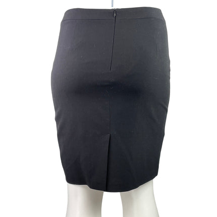 M&S Marks & Spencer Black High Waisted Slit Career Pencil Mini Skirt Size 12