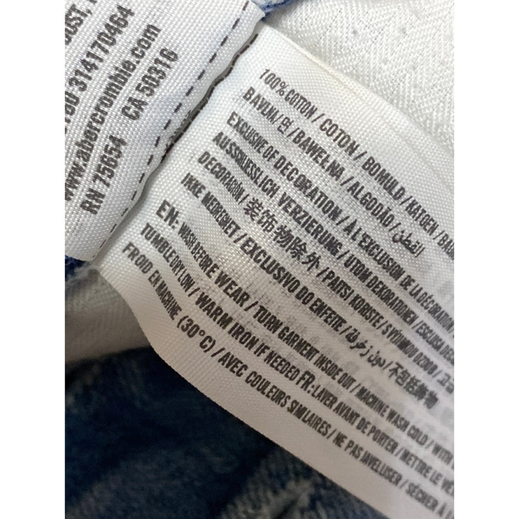 Abercrombie & Fitch Women's Blue High Waist Distressed Patcworks Denim Shorts 6