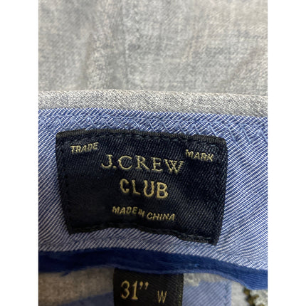 J.Crew Men's Gray Cotton Mid Rise Slim Straight Chino Khaki Bermuda Shorts Sz 31