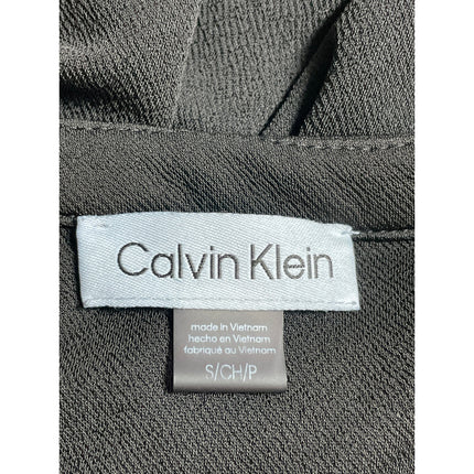 Calvin Klein Women's Gray Short Flutter Sleeve V Neck Shirt Blouse Top Size S