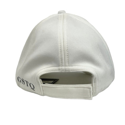 GSTQ NWT White Embroidered Logo Adjustable Strap Baseball Hat Cap One Size