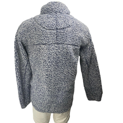 True Grit Men's Blue Faux Sherpa Long Sleeve Quarter Zip Teddy Sweater Top Sz M
