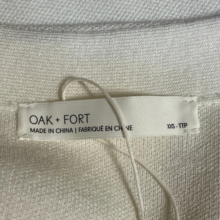 Oak + Fort Cream Ivory Sleeveless V Neck Button Down Vest Cardigan Sweater XXS