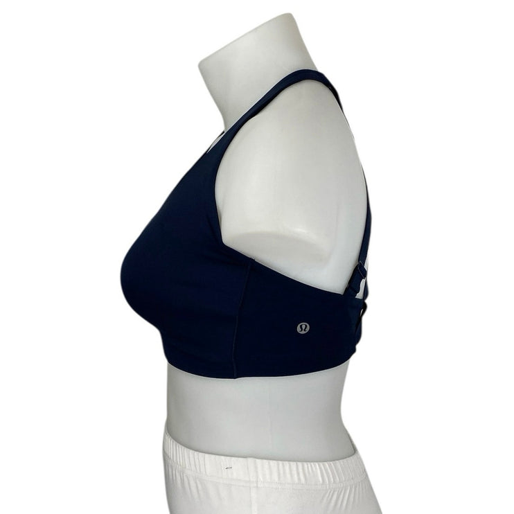 Lululemon Navy Blue Sleeveless Crossback Straps Sports Bra Crop Tank Top 36DDD
