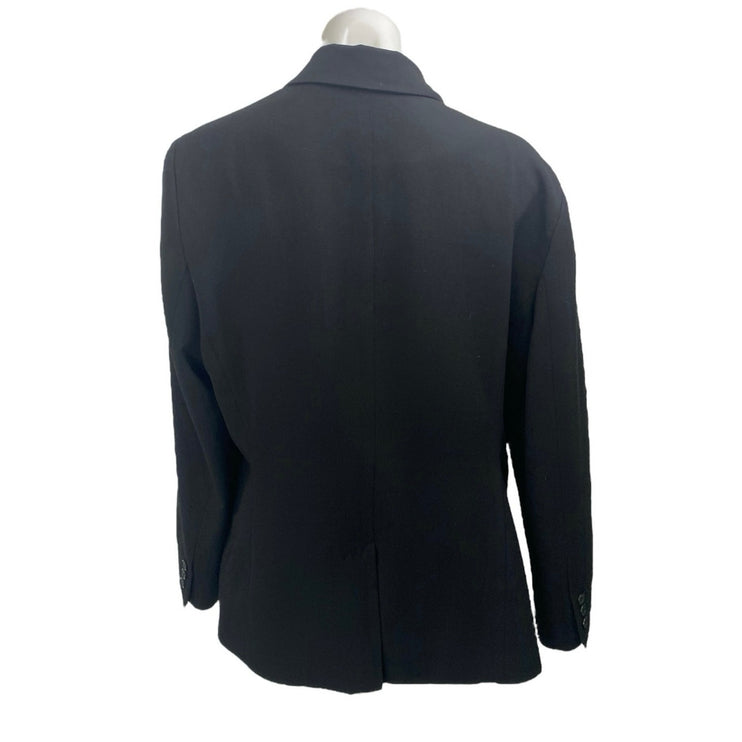 Calvin Klein Womens Black Long Sleeve Peak Lapel One Button Blazer Coat Jacket M