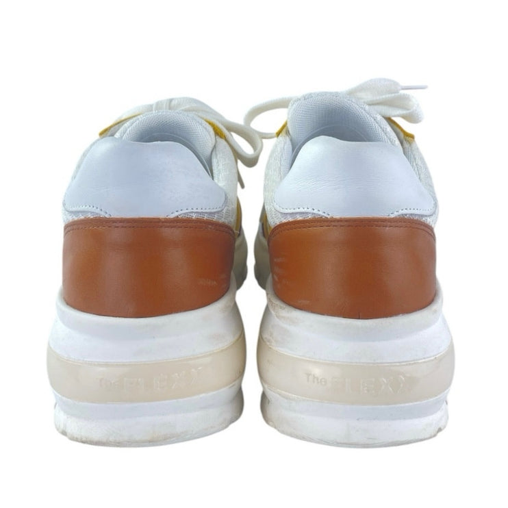 The Flexx Women's Multicolor Leather Mesh Low Top Athletic Sneakers Shoes 6.5-7