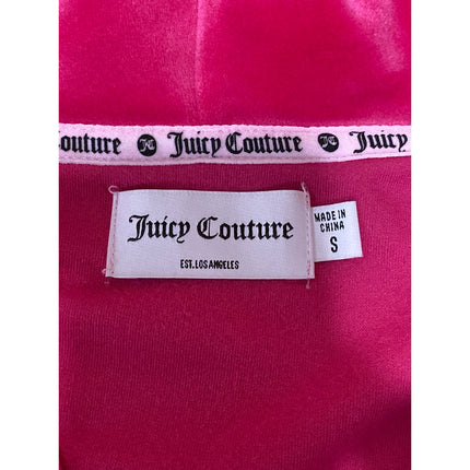 Juicy Couture Pink Velvet Velour Long Sleeve Zip Up Hoodie Sweatshirt Jacket S