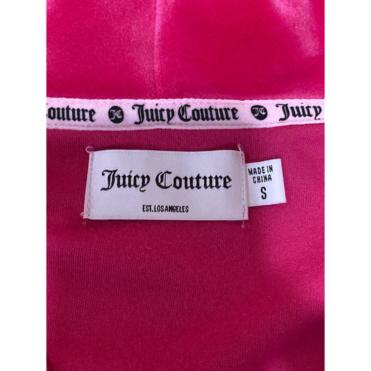 Juicy Couture Pink Velvet Velour Long Sleeve Zip Up Hoodie Sweatshirt Jacket S