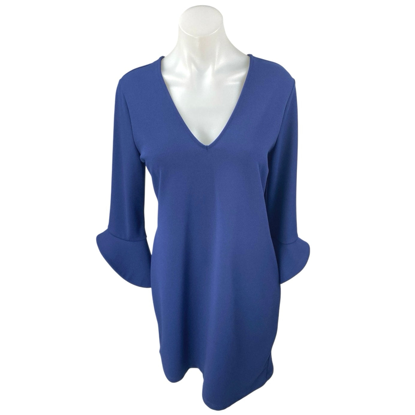 long sleeve v neck shift dress PrettyLittleThing Women's Tall Soft Touch V Neck Long Sleeve Shift Dress in Chocolate