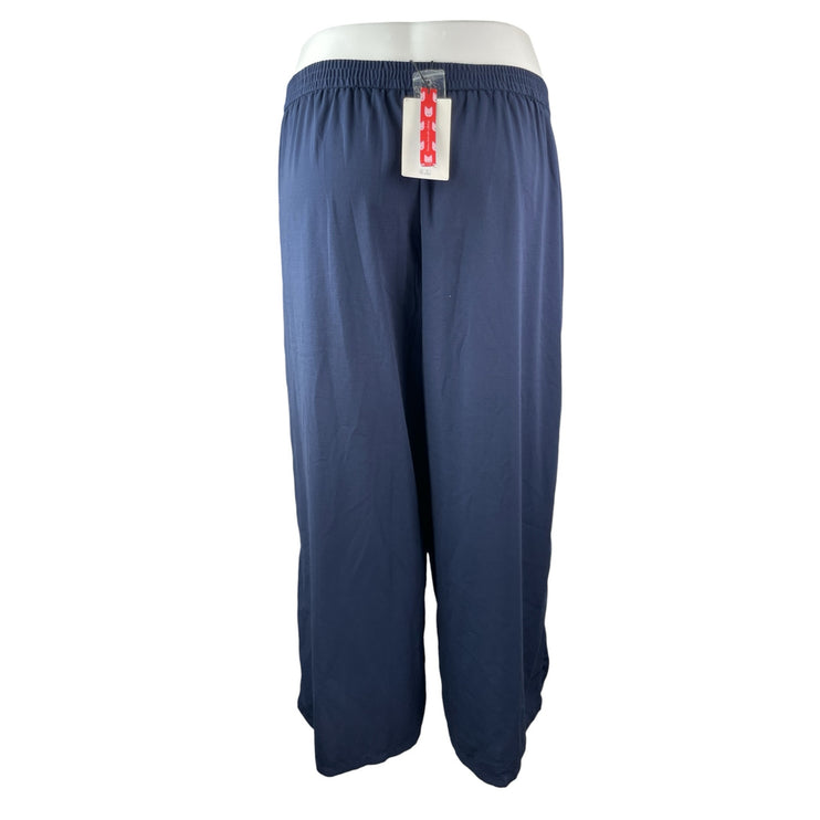 NEW Cider Women's Navy Blue Wide Leg High Rise Baggy Trousers Pants Size 4XL