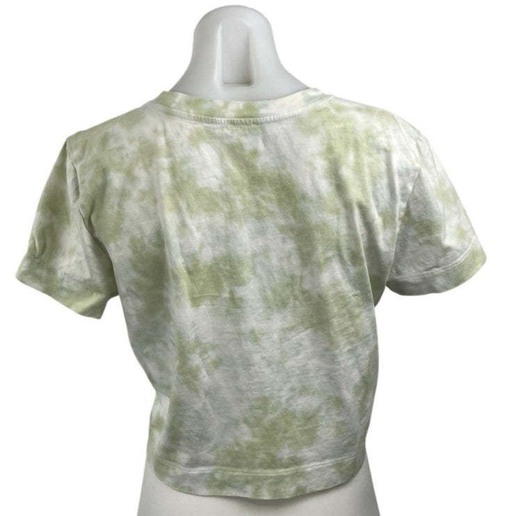 Aritzia Wilfred Free Women's Green Tie Dye Short Sleeve Crop T Shirt Tee Top M