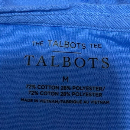 Talbots Women's Blue Swiss Textured Dot Crewneck Long Sleeve Tee T shirt Top M