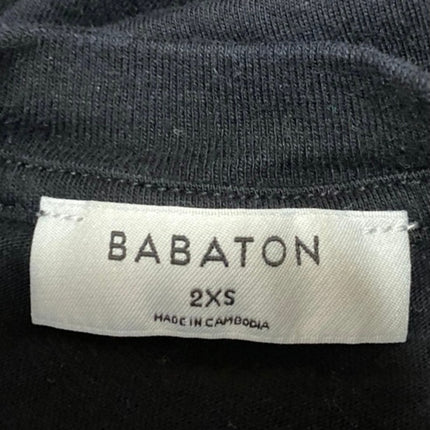 Aritzia Babaton Women's Black Short Cap Sleeve Crew Neck T Shirt Tee Top Sz 2XS