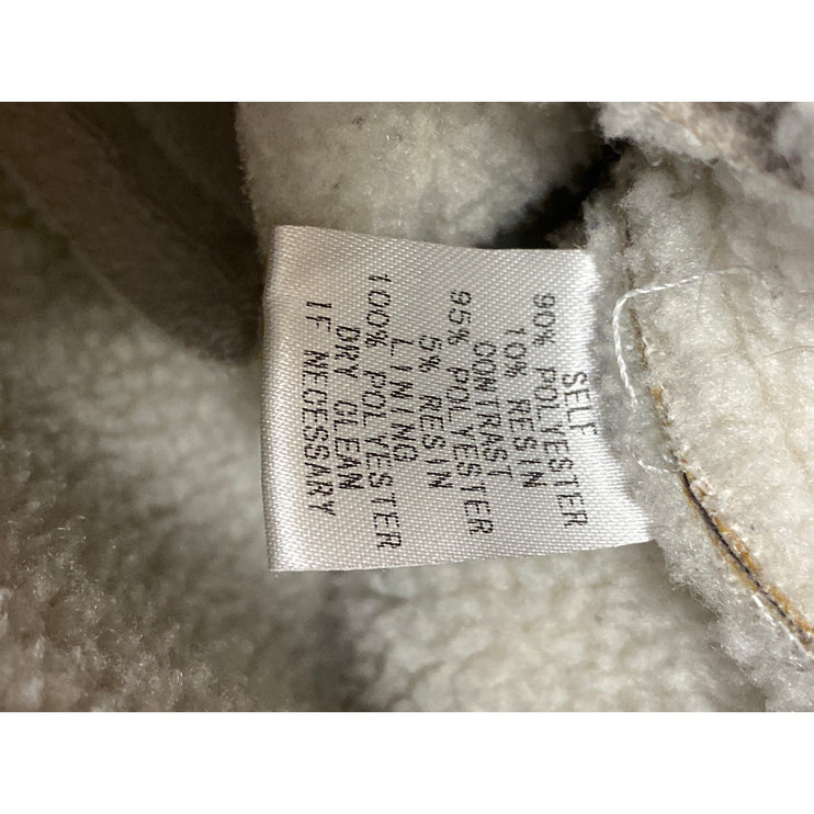 Brooklyn Karma Women's White Ivory Faux Sherpa Zip Aviator Coat Jacket Size M