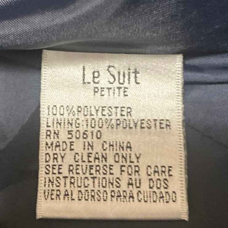 Le Suit Women's Blue Long Sleeve Button Down Blazer Coat Suit Jacket Size 12P