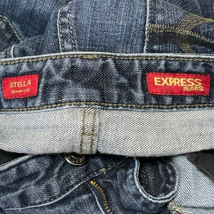 Express Stella Women's Blue Low Rise Y2k Medium Wash Skinny Denim Jeans Size 6