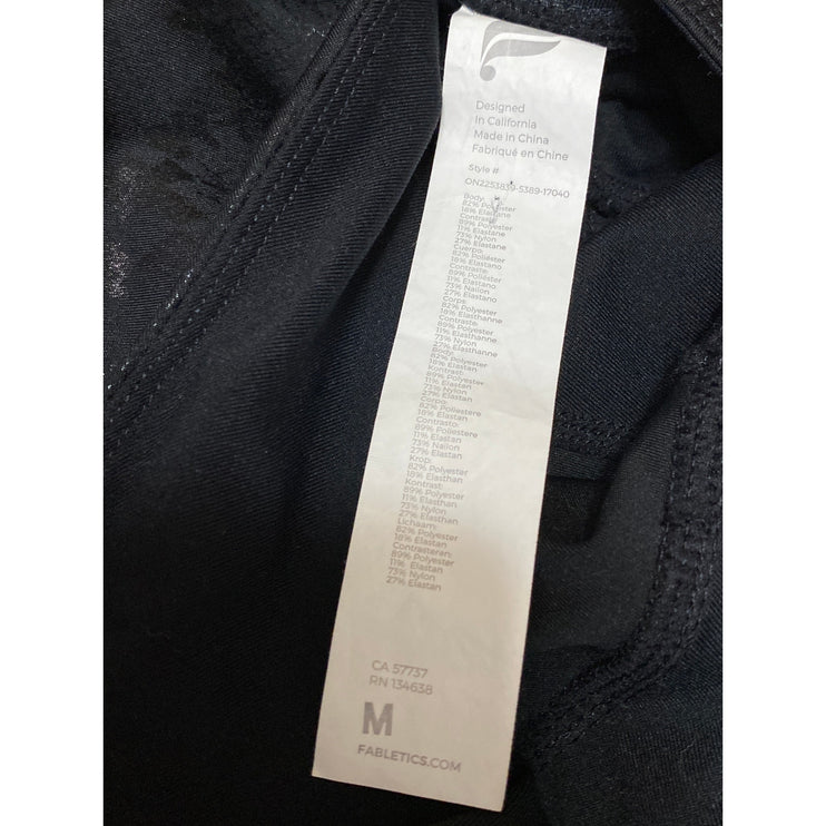 Fabletics Women's Black Snakeskin Twist Front Sleeveless Skinny Jumpsuit Size M