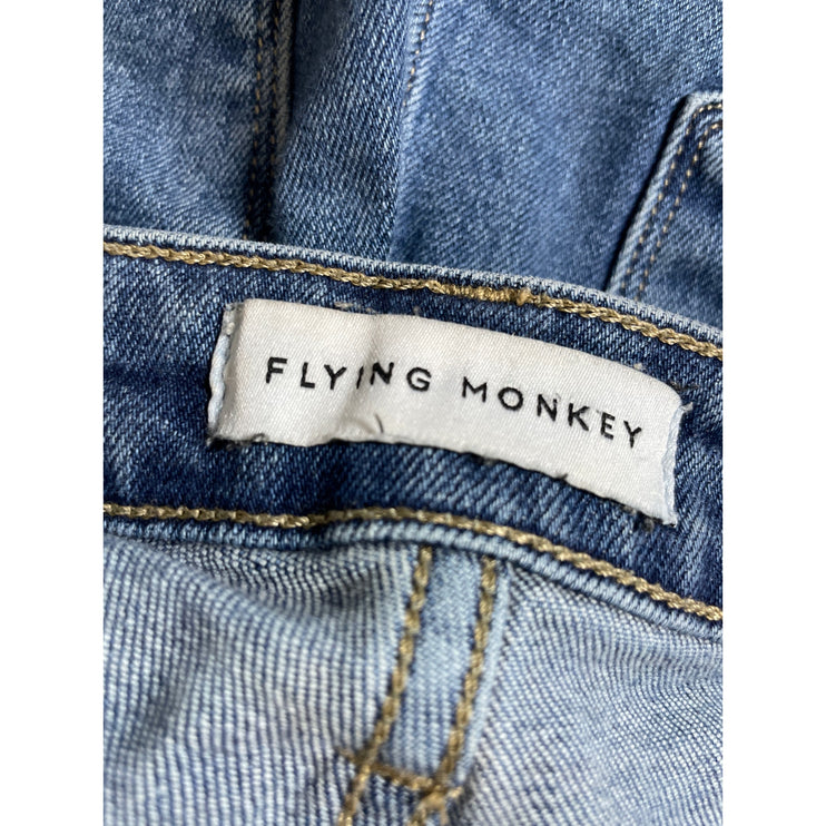 Flying Tomato Women's Blue Distressed High Rise Straight Leg Denim jeans Size 27