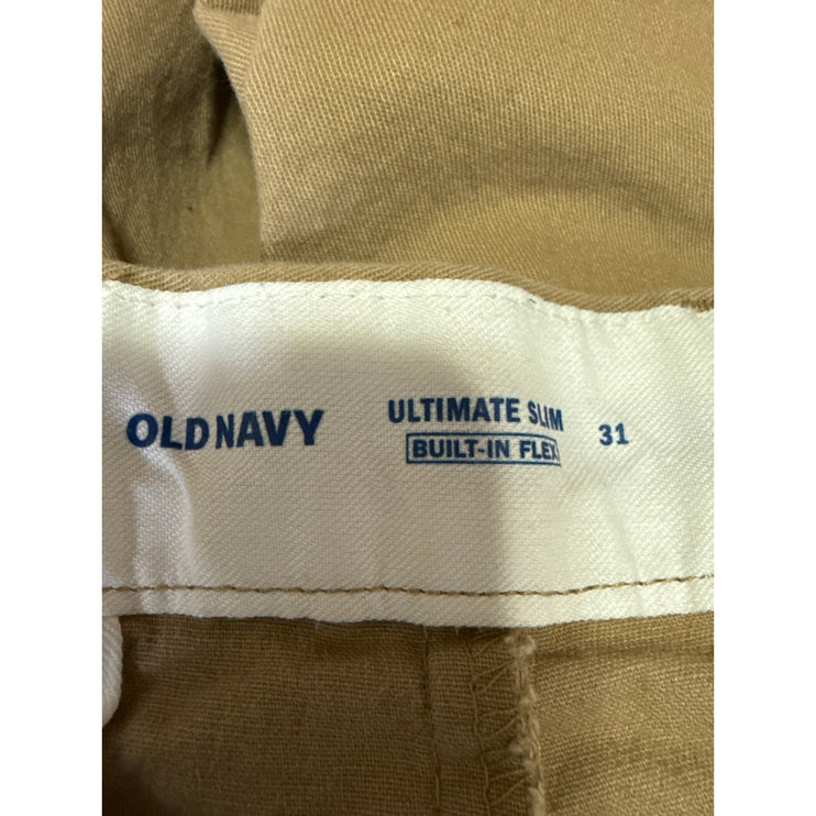 Old Navy Built in Flex Green Khaki Ultimate Slim Straight Leg Chino Shorts 31