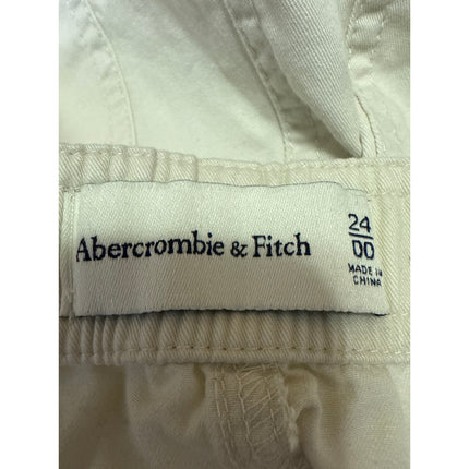 Abercrombie & Fitch Women's White High Waisted Straight Cargo Trousers Pants 0