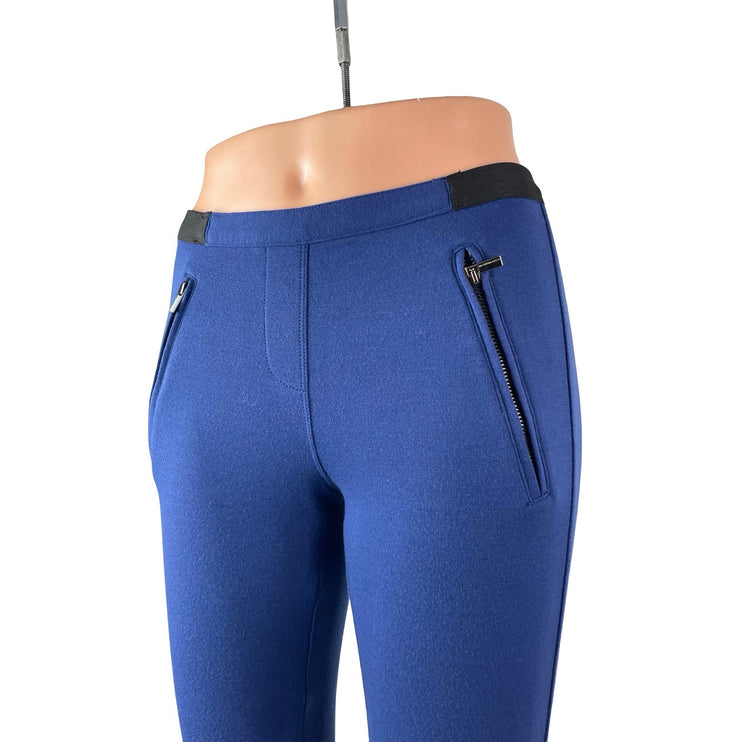 BCBGMaxazria Sissy Women's Blue Zip Pocket Slit Skinny Leggings Pants Size S