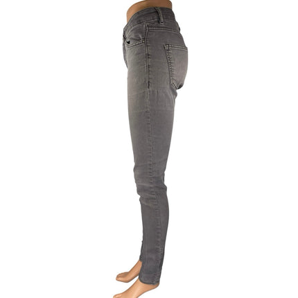 H&M Women's Gray Mid Rise Washed Ankle Casual Stretch Skinny Denim Jeans Size 6