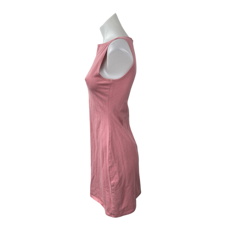 Reformation Pink Sleeveless Boat Neck Stretch Casual Flare A Line Mini Dress S