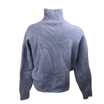 Zara Women's Blue Long Sleeve Turtleneck Knit Sweatshirt Sweater Top Size S