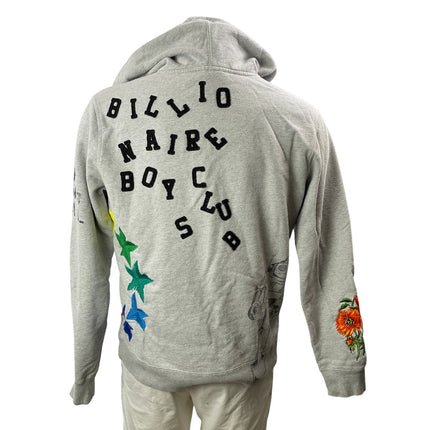 Billionaire Boys Club Men's Heather Gray Graphic Hoodie Hooded Sweatshirt Top M